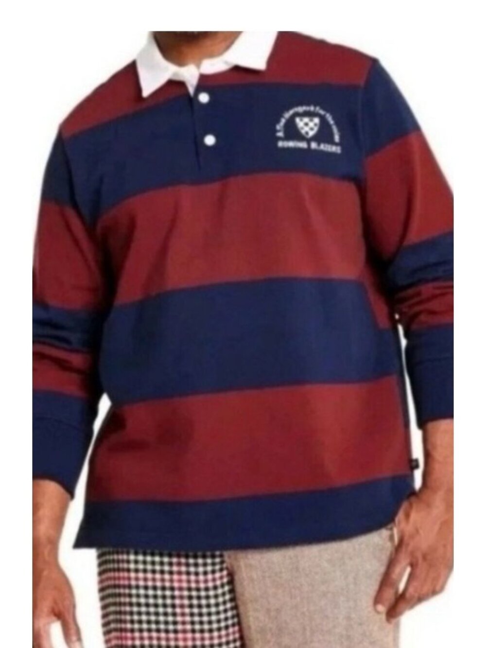 Rowing Blazer Target Blue Red Stripe Rugby Shirt size Small Preppy Ivy League